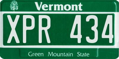 VT license plate XPR434