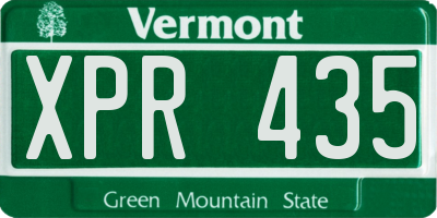 VT license plate XPR435