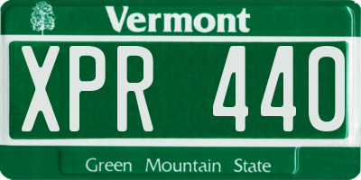 VT license plate XPR440