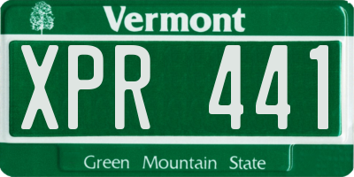 VT license plate XPR441