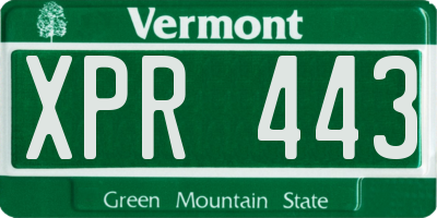VT license plate XPR443