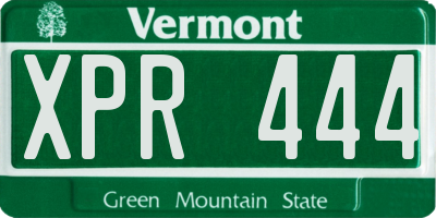 VT license plate XPR444