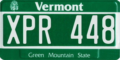 VT license plate XPR448