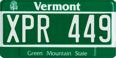 VT license plate XPR449