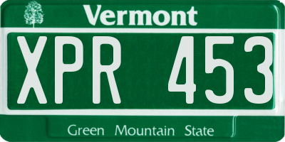 VT license plate XPR453