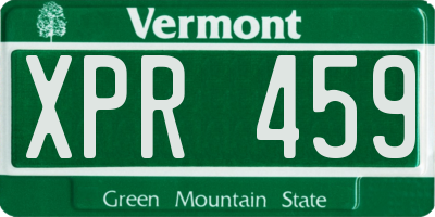 VT license plate XPR459