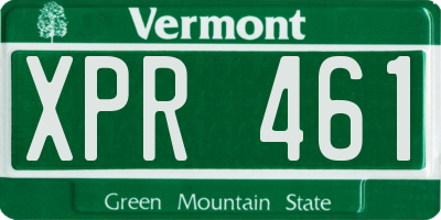 VT license plate XPR461