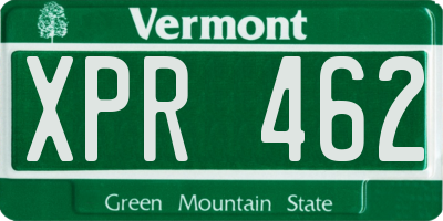 VT license plate XPR462