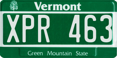 VT license plate XPR463