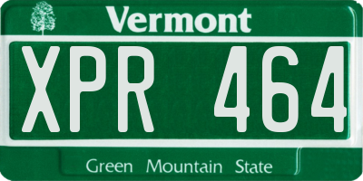 VT license plate XPR464
