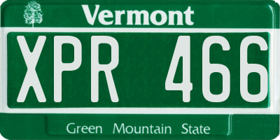 VT license plate XPR466