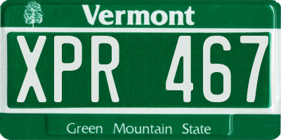 VT license plate XPR467
