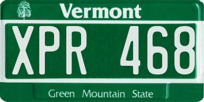 VT license plate XPR468