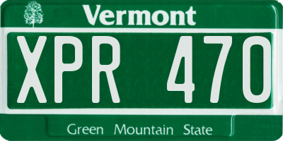 VT license plate XPR470