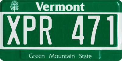 VT license plate XPR471