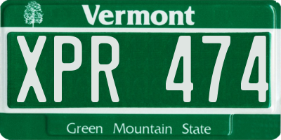 VT license plate XPR474