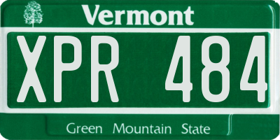 VT license plate XPR484