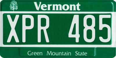 VT license plate XPR485