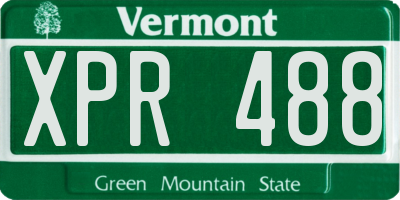 VT license plate XPR488