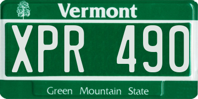 VT license plate XPR490