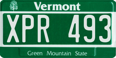 VT license plate XPR493