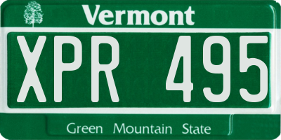 VT license plate XPR495