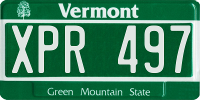 VT license plate XPR497