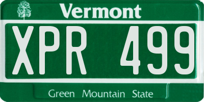 VT license plate XPR499