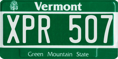 VT license plate XPR507