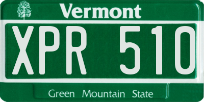 VT license plate XPR510