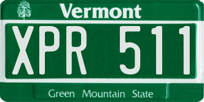 VT license plate XPR511