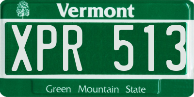 VT license plate XPR513