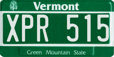 VT license plate XPR515