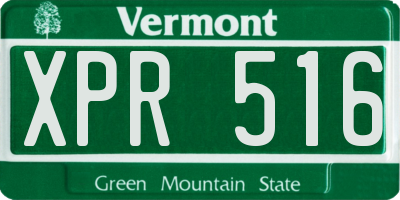 VT license plate XPR516