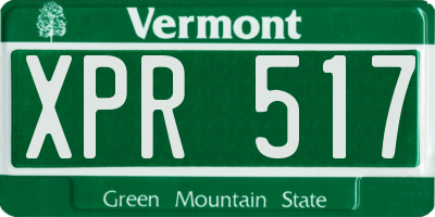 VT license plate XPR517