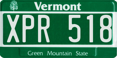 VT license plate XPR518