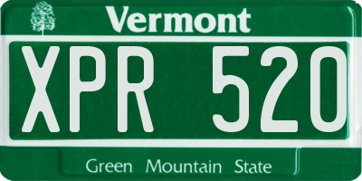 VT license plate XPR520