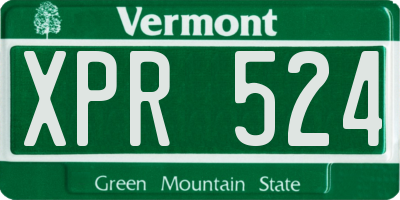 VT license plate XPR524