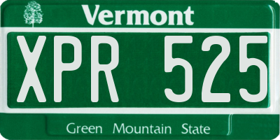 VT license plate XPR525