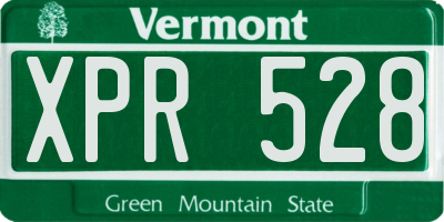 VT license plate XPR528
