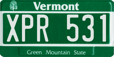 VT license plate XPR531