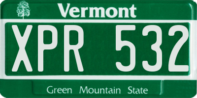 VT license plate XPR532