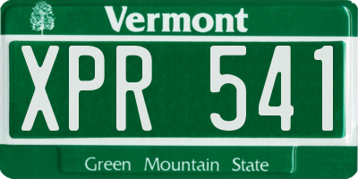 VT license plate XPR541