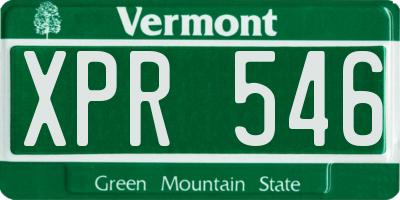 VT license plate XPR546
