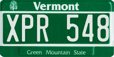 VT license plate XPR548
