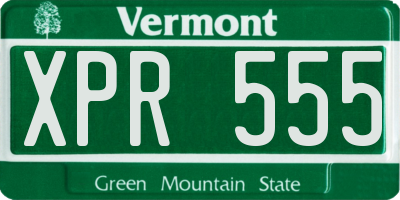 VT license plate XPR555