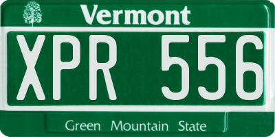 VT license plate XPR556