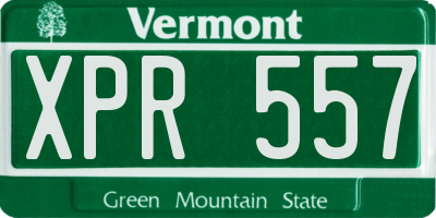 VT license plate XPR557