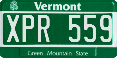 VT license plate XPR559
