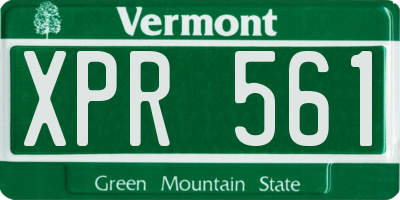 VT license plate XPR561